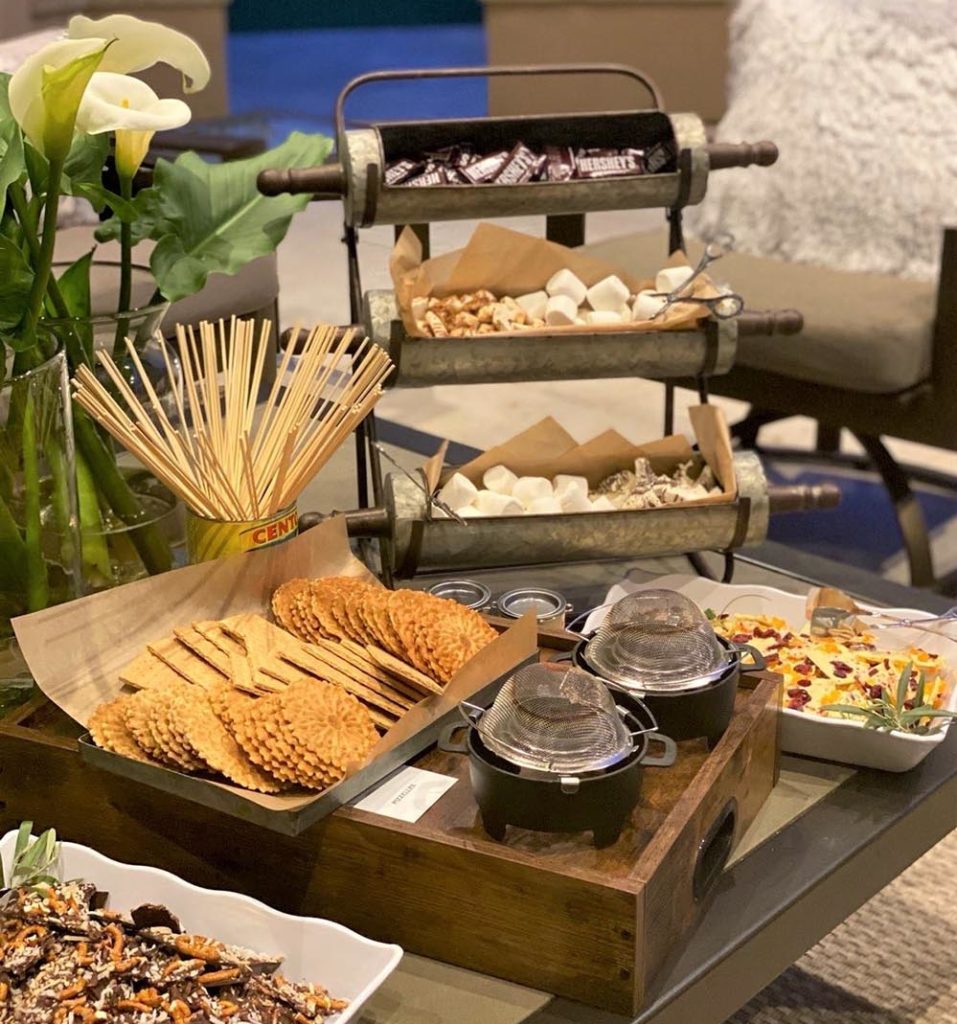 Holiday Wedding S'Mores Catering Station
