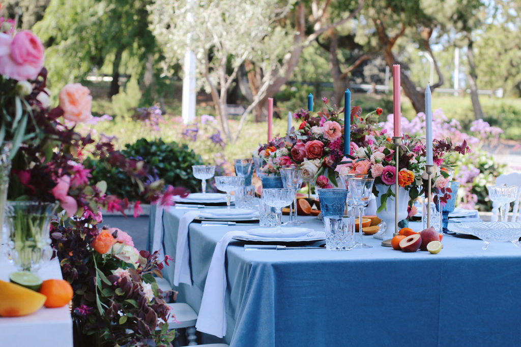 full service wedding catering table setting